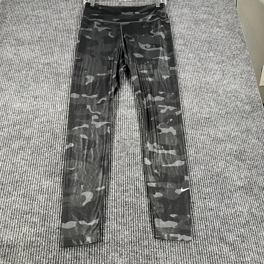 Nike Leggings Womens Medium Black Camo Activewear Running Gym Lift